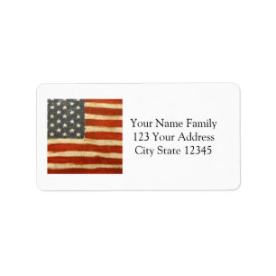 Old Glory American Flag Adressaufkleber
