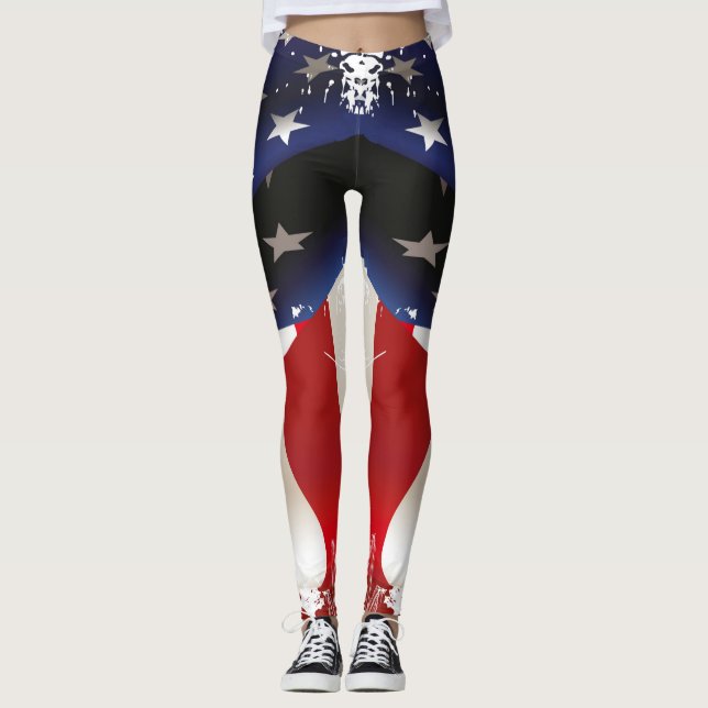 Old Glory, American Flag, America, Patriotic Leggings (Vorderseite)