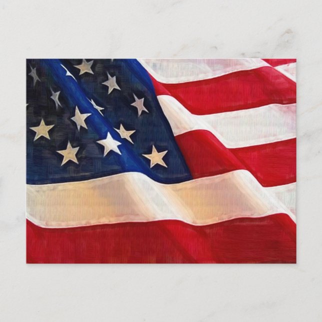Old Glory American Flag Ripples Postkarte (Vorderseite)