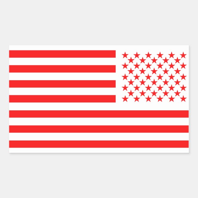 Old Glory Red  Rechteckiger Aufkleber (Vorderseite)