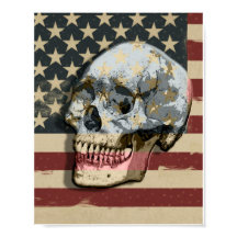 Old Glory Smiling Skull Moderne Wandkunst Poster