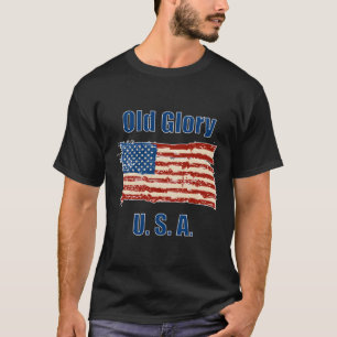 Old Glory Usa American Flag Red White Blue Patriot T-Shirt