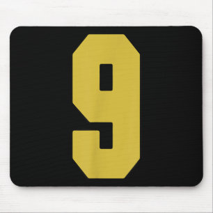 Old Gold Black Number 9 Jersey Player Uniform #9 Mousepad