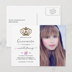 Old Gold Elegance Quinceañera Invitation