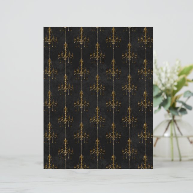 Old Gold Emerald French Srapbook Paper (Stehend Vorderseite)