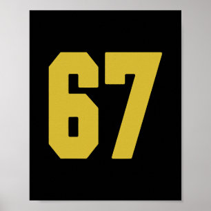 Old Gold Schwarz Nummer 67 Jersey Spieler Uniform Poster