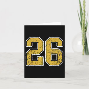 Old Gold Schwarz-weiß Sports Number 26 Jersey Unif Karte