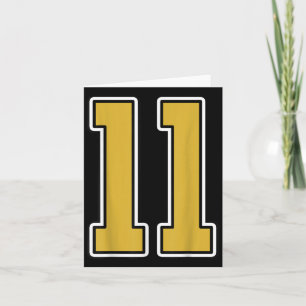 Old Gold Schwarz-weiß Srts Number 11 Jersey Unifor Karte