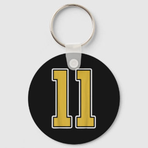 Old Gold Schwarz-weiß Srts Number 11 Jersey Unifor Schlüsselanhänger