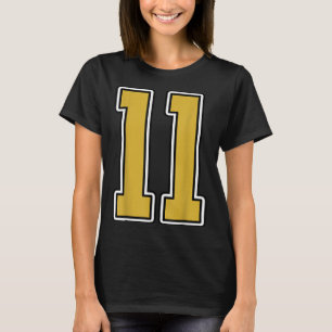 Old Gold Schwarz-weiß Srts Number 11 Jersey Unifor T-Shirt