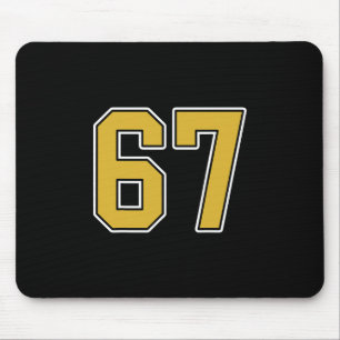 Old Gold Schwarz Weiße Sport Nummer 67 Trikot Unif Mousepad