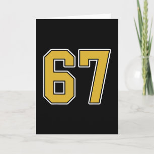 Old Gold Schwarz Weiße Sports Nummer 67 Jersey Uni Karte