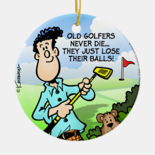 Old Golfer Keramikornament