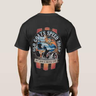 Old Goods Speed Shop Vintage Car Sign Cartoon T-Shirt