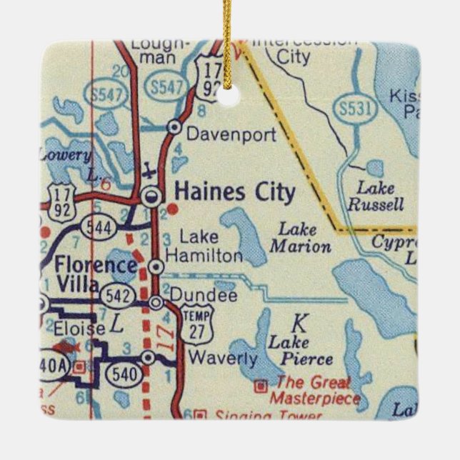 Old Haines City Florida Keramikornament (Rückseite)