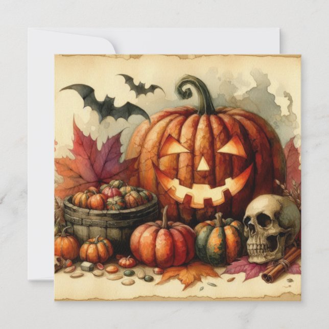 Old Halloween Art Grußkarte (Vorderseite)