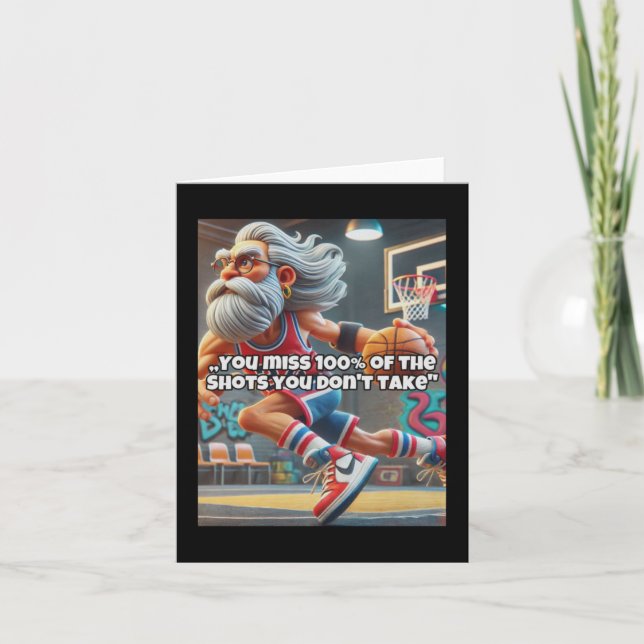 Old Head Basketball Player Print Karte (Vorderseite)