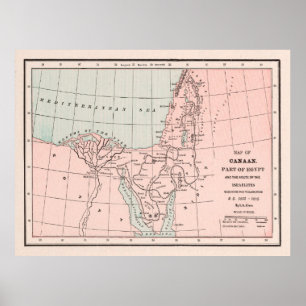 Old Hebrew Exodus Out of Egypt Map (1901)  Poster