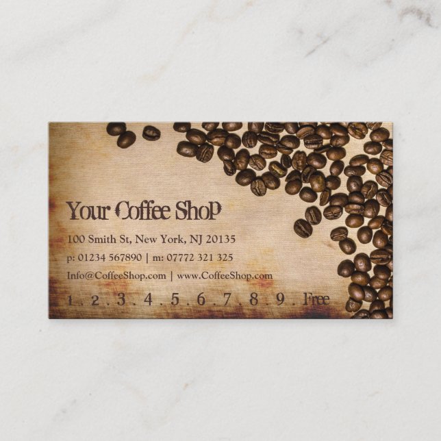 Old Hessian Coffee Bean Foto - Lochkarte Treuekarte (Vorderseite)