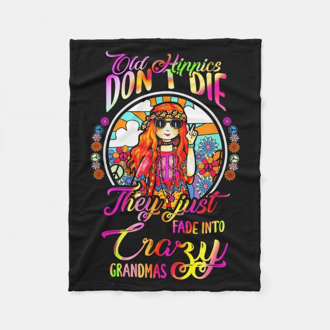 Old Hipes Don't Die They Just Fade Into Crazy Gran Fleecedecke (Vorderseite)