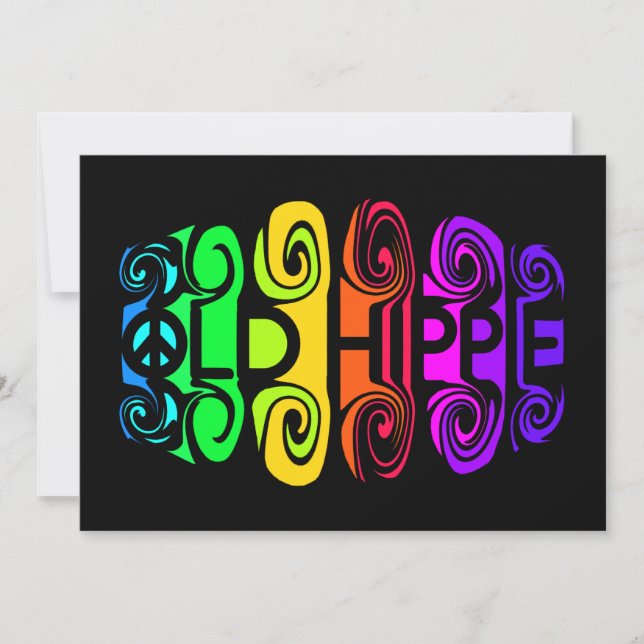 OLD HIPPIE Einladung, anpassen Einladung (Vorderseite)