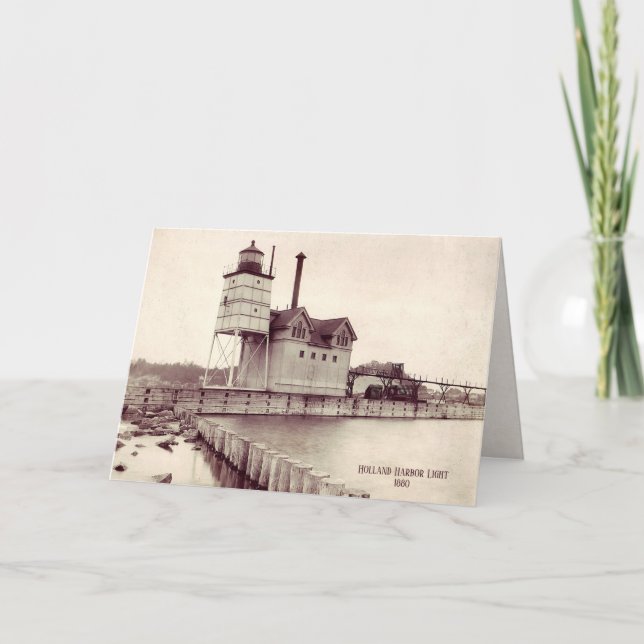 Old Holland Michigan Lighthouse Geburtstagskarte Karte (Vorderseite)