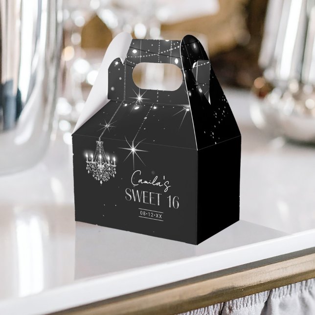 Old Hollywood B & W Chandeliers Sweet 16 ID1108 Geschenkschachtel (Von Creator hochgeladen)