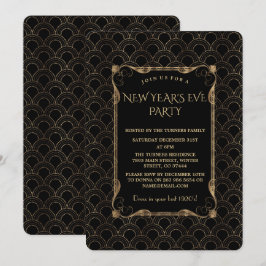 Old Hollywood Black Great Gatsby New Year Party Einladung