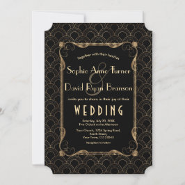 Old Hollywood Gold Great Gatsby Wedding Einladung