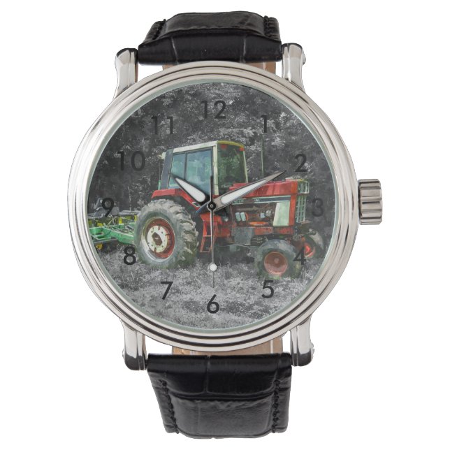 Old International Traktor Painterly Armbanduhr (Vorderseite)
