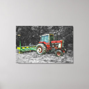 Old International Traktor Painterly Leinwanddruck