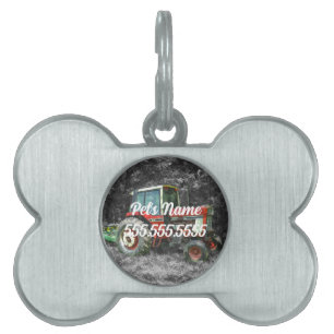 Old International Traktor Painterly Pet ID Tag Tiermarke