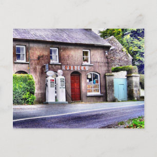 Old Irish Petrol Station Postcard Postkarte