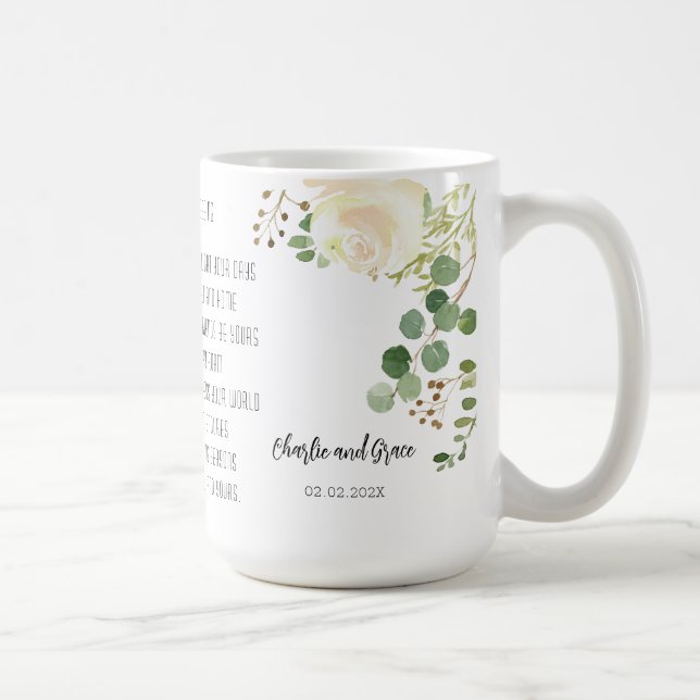 Old Irish Sessing & Personalize Wedding Greenerie Kaffeetasse (Rechts)