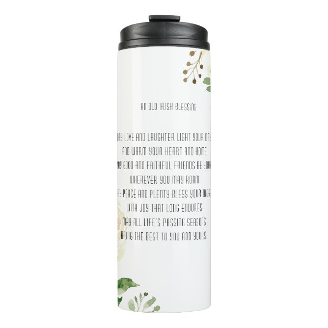 Old Irish Sessing & Personalize Wedding Greenerie Thermosbecher (Vorderseite)
