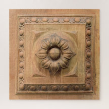 Old Italian terracotta floral plaque, rosette tile