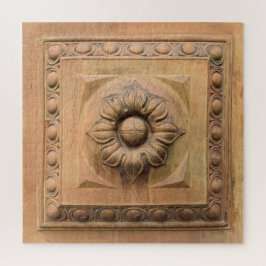 Old Italian terracotta floral plaque, rosette tile