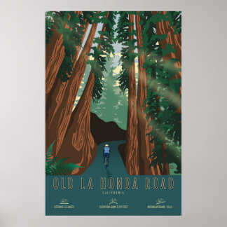 Old La Honda Road Radfahrposter Poster