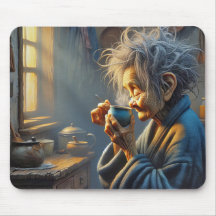 Old Lady Drink Morgenkaffee