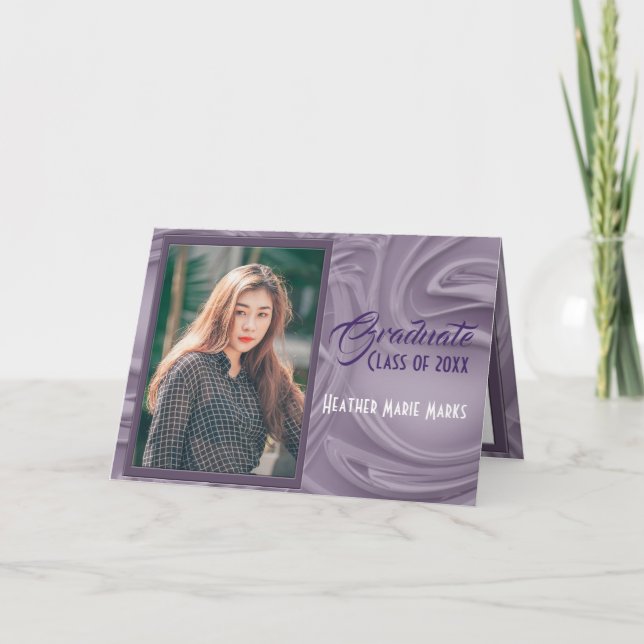 Old Lavender Abschluss Foto Party Einladung (Vorderseite)