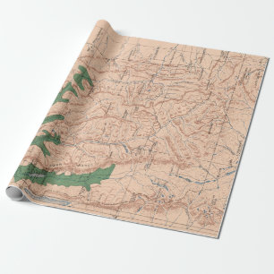 Old Lewis und Clark National Forest Map (1900) Geschenkpapier