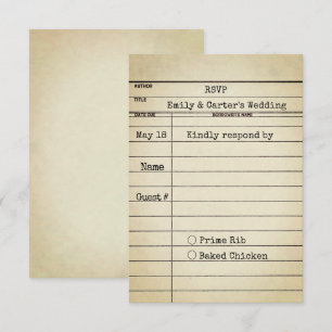 Old Library Card Wedding RSVP