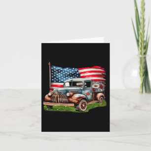 Old Lieferwagen LKW American Flag 4. Juli Patriot Karte