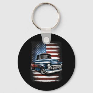Old Lieferwagen LKW American Flag 4. Juli Patriot Schlüsselanhänger
