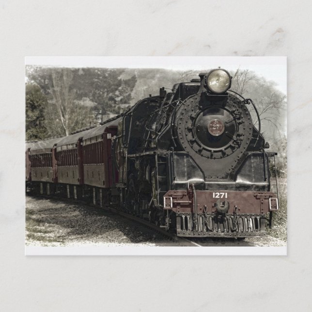 Old Locomotive Steam Motor Postkarte (Vorderseite)