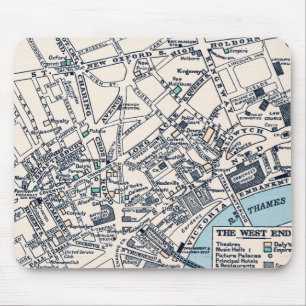 Old London Map of West End Mousepad