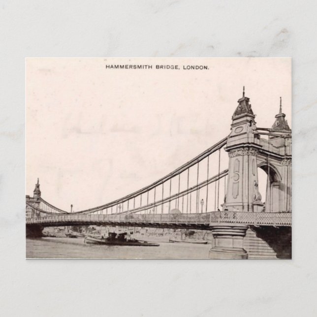 Old London Postcard - Hammersmith Bridge Postkarte (Vorderseite)