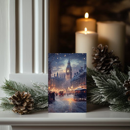 Old London Weihnachten mit Snowy Streets Classic Karte
