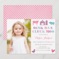 Old MacDonald Farm Animals Party Cards Picture