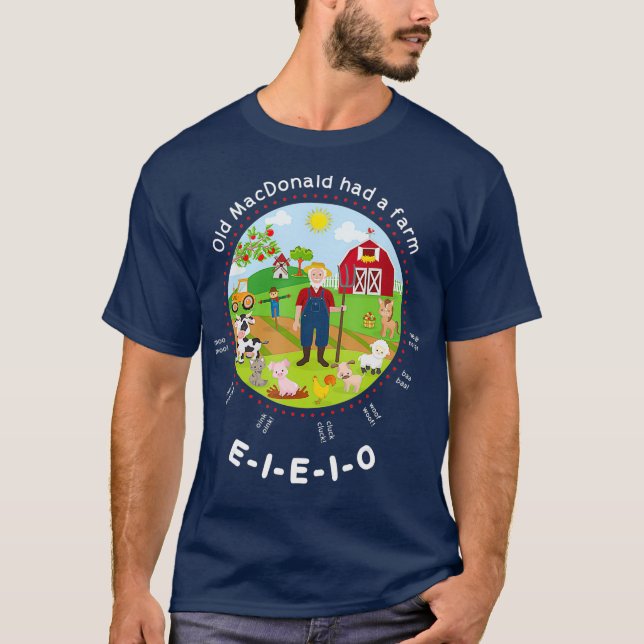 Old MacDonald hatte einen Bauernhof Englisch Kinde T-Shirt (Vorderseite)